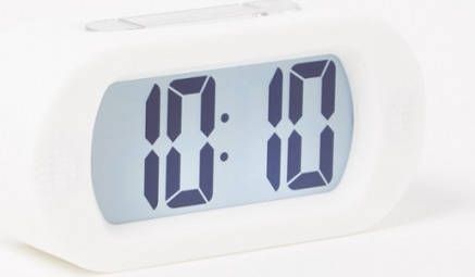 Karlsson Wekkers Alarm clock Gummy rubberized Wit online kopen