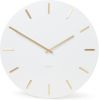 Karlsson Wandklokken Wall clock Charm steel with gold battons Wit online kopen