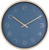 Karlsson Wandklokken Wall clock Gold, D. 30cm, H. 4cm Blauw online kopen