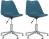 VidaXL Eetkamerstoelen 2 st draaibaar kunstleer turquoise online kopen