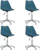 VidaXL Eetkamerstoelen draaibaar 4 st kunstleer turquoise online kopen