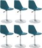 VidaXL Eetkamerstoelen draaibaar 6 st polypropeen turquoise online kopen