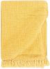 VidaXL Plaid 125x150 cm katoen mosterdgeel online kopen