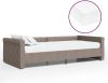 VidaXL Slaapbank met matras en USB stof taupe 90x200 cm online kopen