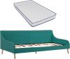 VidaXL Dagbedframe met traagschuim matras stof groen online kopen