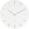 Karlsson Wandklokken Wall clock Charm steel with gold battons Wit online kopen