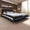 VidaXL Bed kunstleer met traagschuim matras 180x200cm zwart met wit online kopen