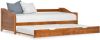 VidaXL Bedbankframe uittrekbaar grenenhout honingbruin 90x200 cm online kopen