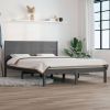 VidaXL Bedframe massief grenenhout grijs 140x190 cm online kopen