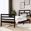 VidaXL Bedframe massief hout zwart 90x190 cm 3FT Single online kopen