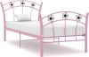 VidaXL Bedframe met voetbaldesign metaal roze 90x200 cm online kopen