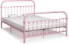VidaXL Bedframe metaal roze 160x200 cm online kopen