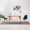 VidaXL Eetkamerstoelen 2 st kunstleer turquoise en zwart online kopen