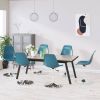 VidaXL Eetkamerstoelen draaibaar 6 st polypropeen turquoise online kopen