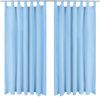 VidaXL Micro satijnen gordijnen met lussen 140x225 cm turquoise 2 st online kopen