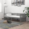 VidaXL Slaapbank met matras massief grenenhout grijs 90x200 cm online kopen