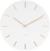 Karlsson Wandklokken Wall clock Charm steel with gold battons Wit online kopen