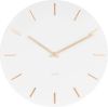 Karlsson Wandklokken Wall clock Charm steel with gold battons Wit online kopen