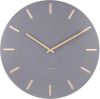 Karlsson Wandklokken Wall clock Charm steel with gold battons Grijs online kopen